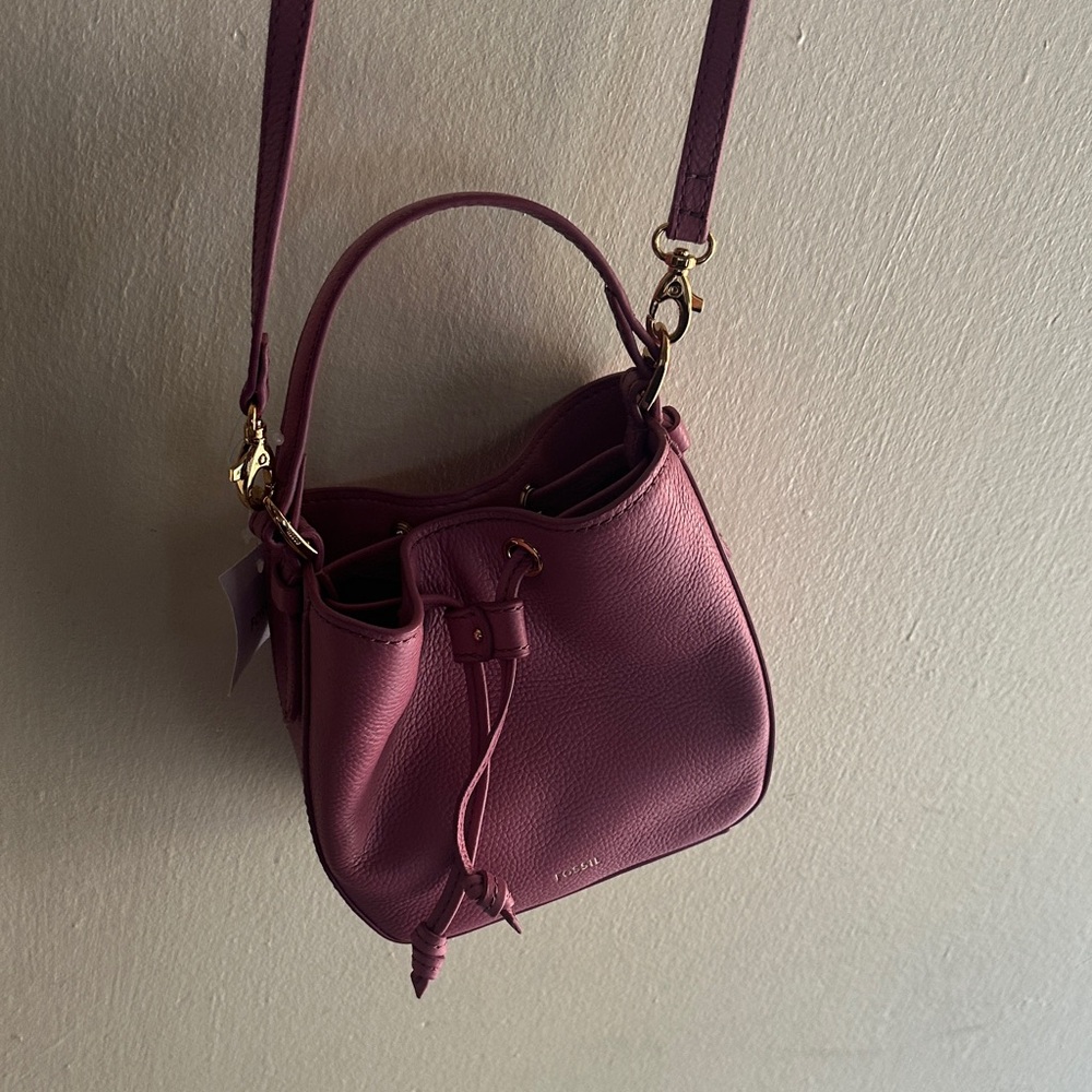 Fossil Pink Leather Shoulder Bag